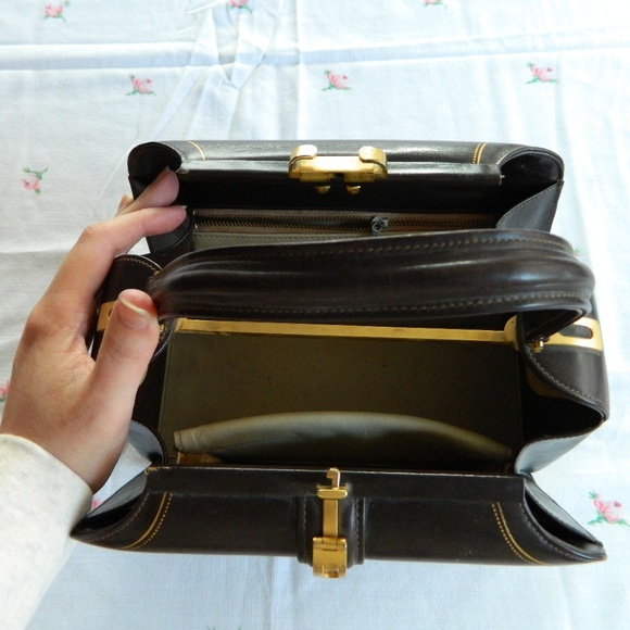 Vintage 1950s Spanish Leather Doctor Bag Purse - Picture 5 of 8